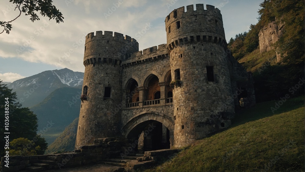 An impressive archer tower, a marvel of medieval engineering An impressive archer tower, a marvel of medieval engineering