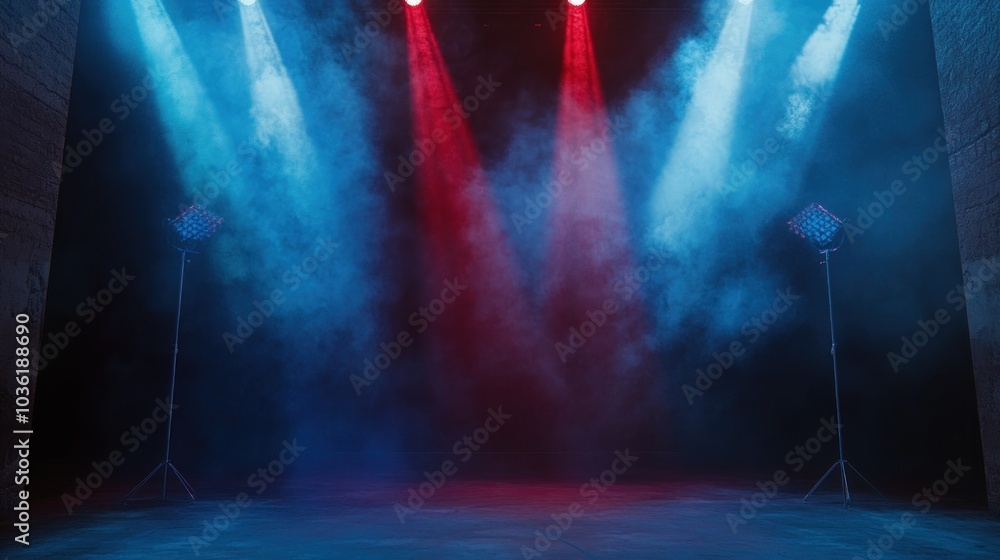 Naklejka premium Stage Lights and Smoke