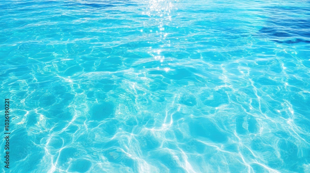 Crystal clear turquoise lagoon with azure water surface resembling a swimming pool showcasing the beauty of the blue rippling sea Crystal clear turquoise lagoon with azure water surface resembling a swimming pool showcasing the beauty of the blue rippling sea