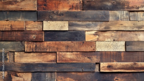 Textured wall paneling made from reclaimed wood