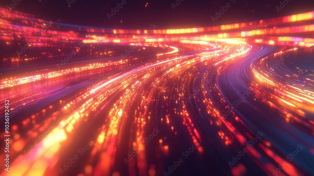 Abstract Light Trails in Red and Yellow Abstract Light Trails in Red and Yellow