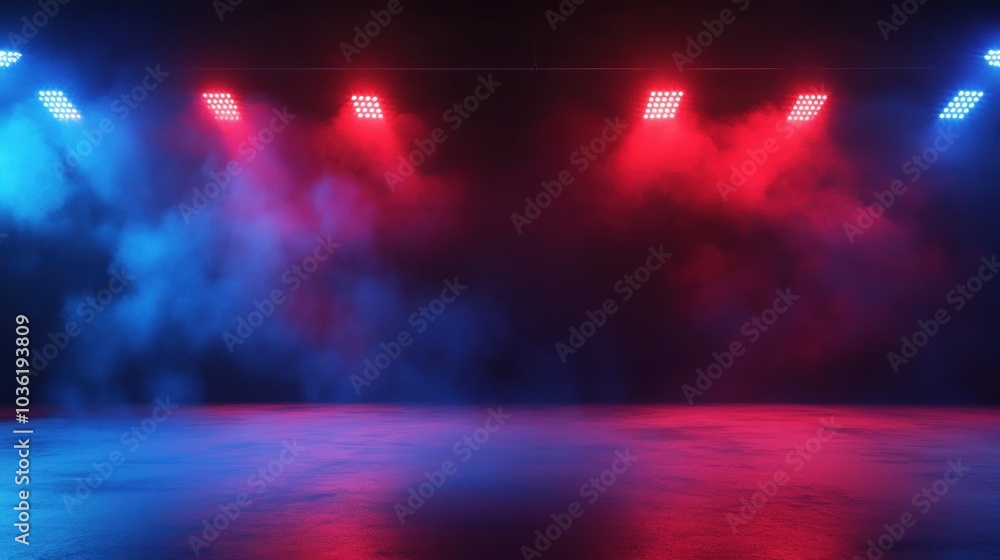 Fototapeta premium Red and Blue Stage Lights