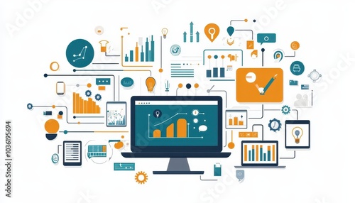 Wallpaper Mural Data analytics and insights visualization on a computer screen in a creative design Torontodigital.ca