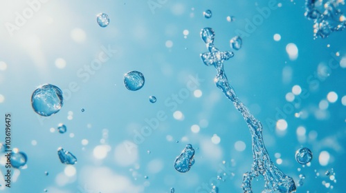 Wallpaper Mural Water Droplets Splashing in Blue Sky Torontodigital.ca