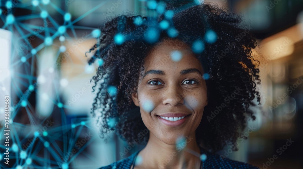 Fototapeta premium Diverse business professionals connected globally, exchanging data and strategies for customer service and outsourcing. Emphasis on technology and teamwork