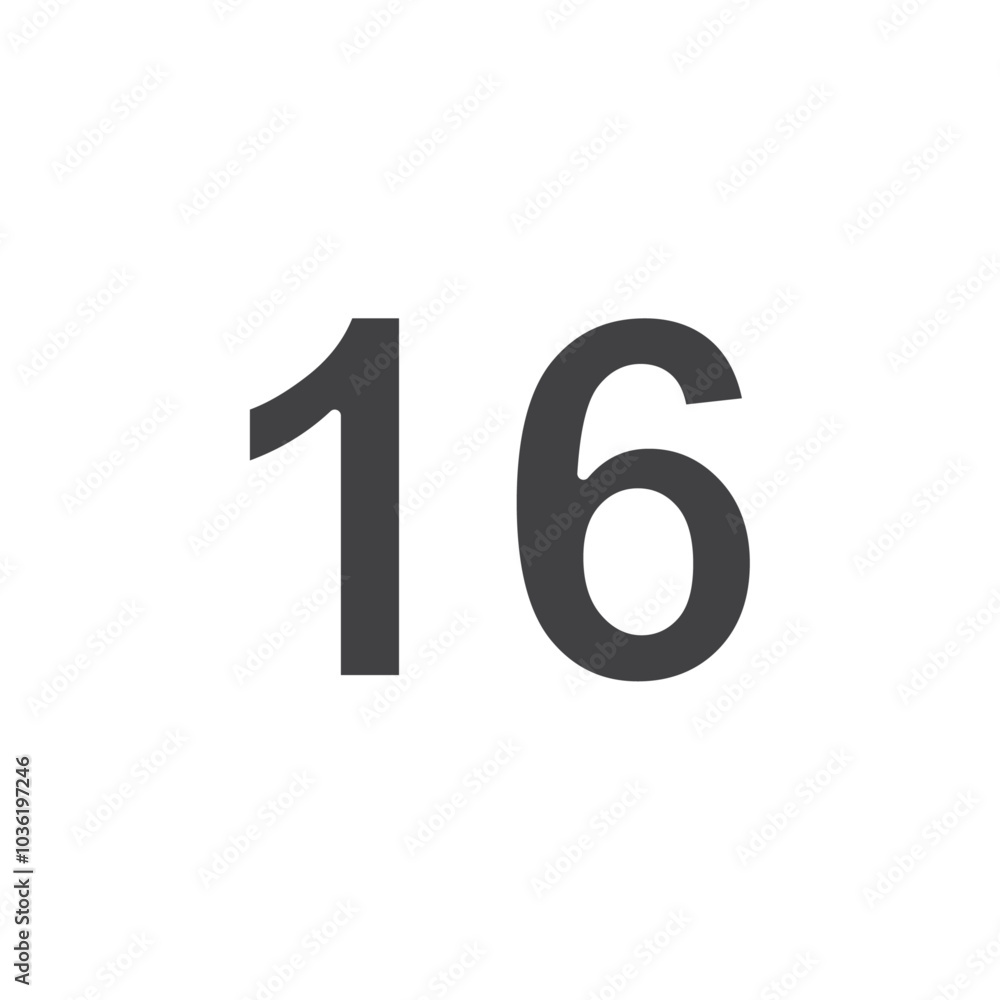 number 16 icon Group symbol or sign vector number 16 icon Group symbol or sign vector