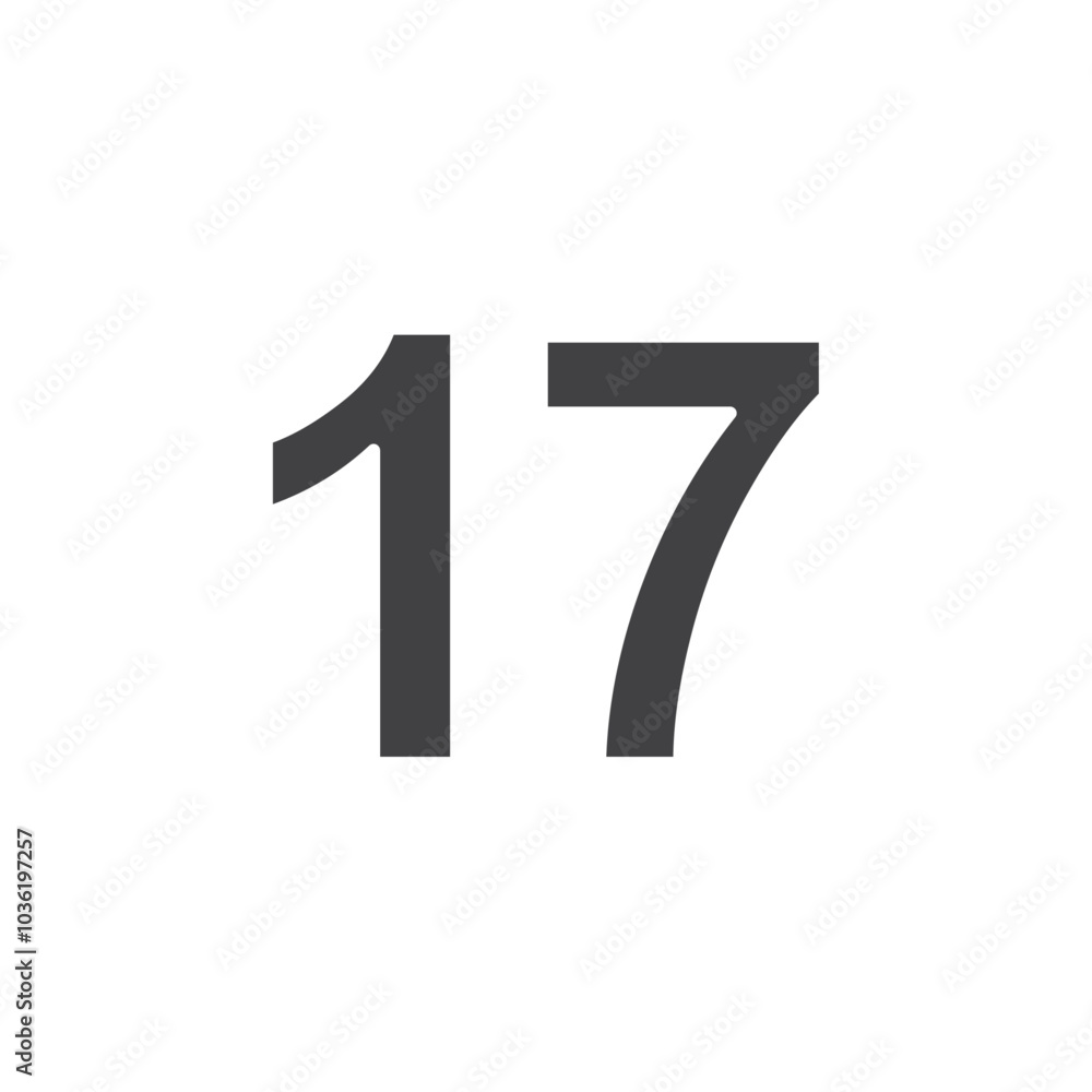 number 17 icon Group symbol or sign vector number 17 icon Group symbol or sign vector