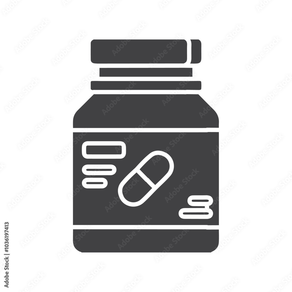 pills jar icon Group symbol or sign vector pills jar icon Group symbol or sign vector