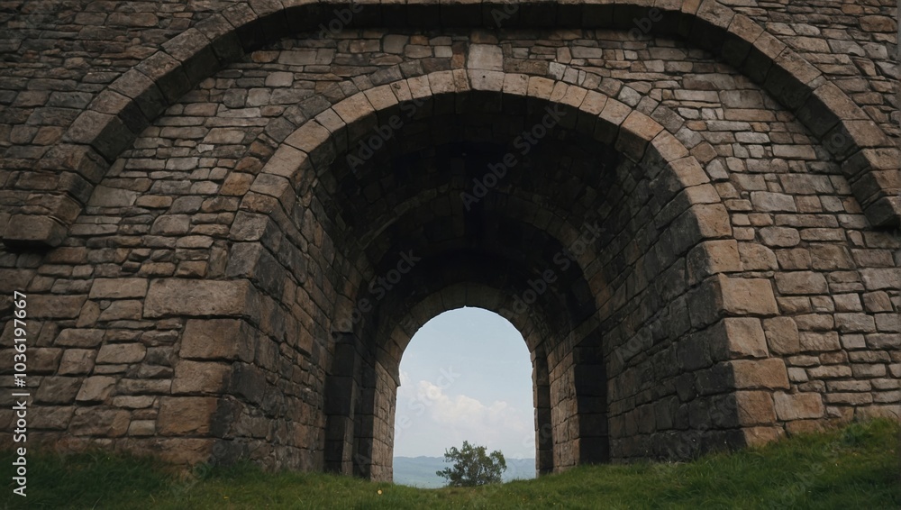 Fototapeta premium The archer tower blends with the natural landscape