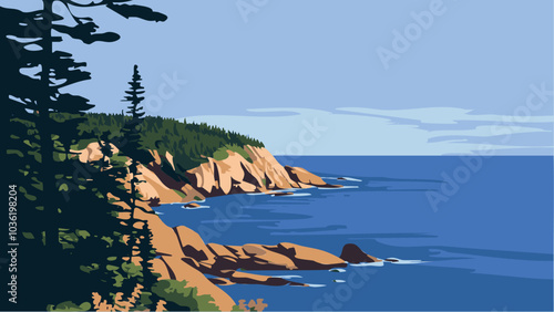 Cliffside Views- Discovering Acadia National Park.eps