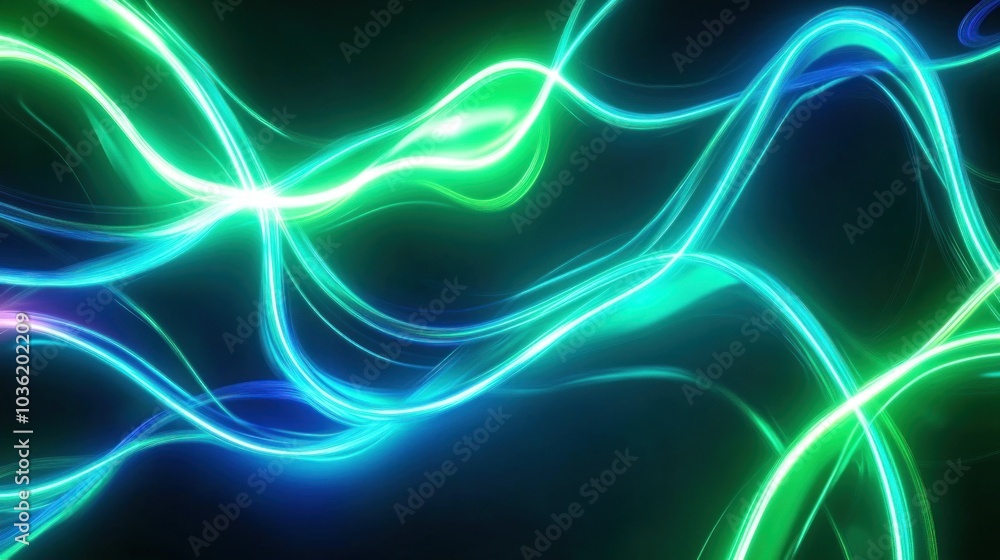 Abstract glowing waves in vibrant colors creating a dynamic visual effect. Abstract glowing waves in vibrant colors creating a dynamic visual effect.
