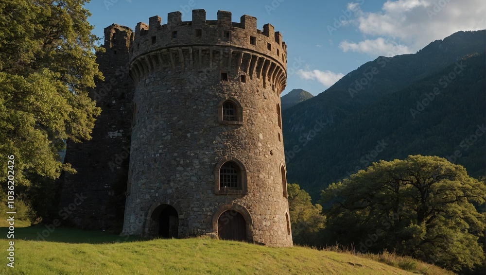 The archer tower features beautiful views of the surrounding hills and valleys The archer tower features beautiful views of the surrounding hills and valleys