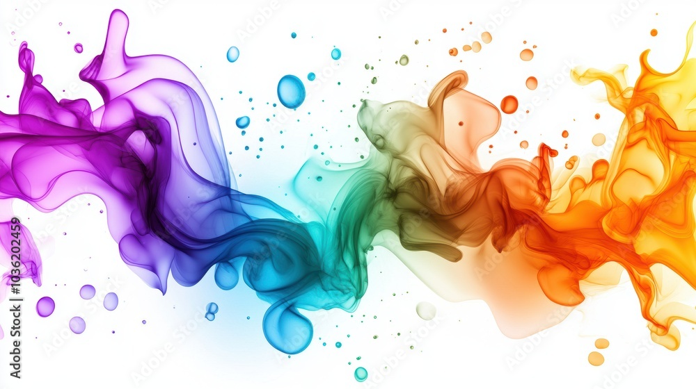 Obraz premium Abstract colorful liquid art isolated on white background