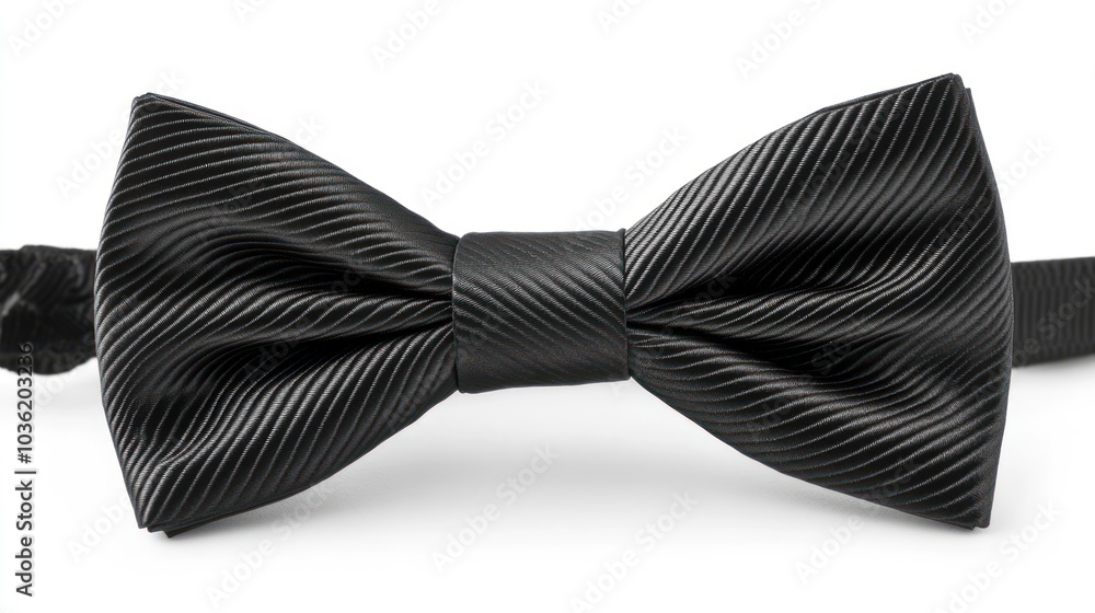 A classic black bow tie with a textured design, suitable for formal occasions. A classic black bow tie with a textured design, suitable for formal occasions.