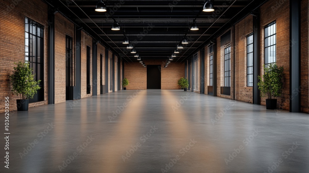 Spacious Industrial Interior with Natural Light Spacious Industrial Interior with Natural Light