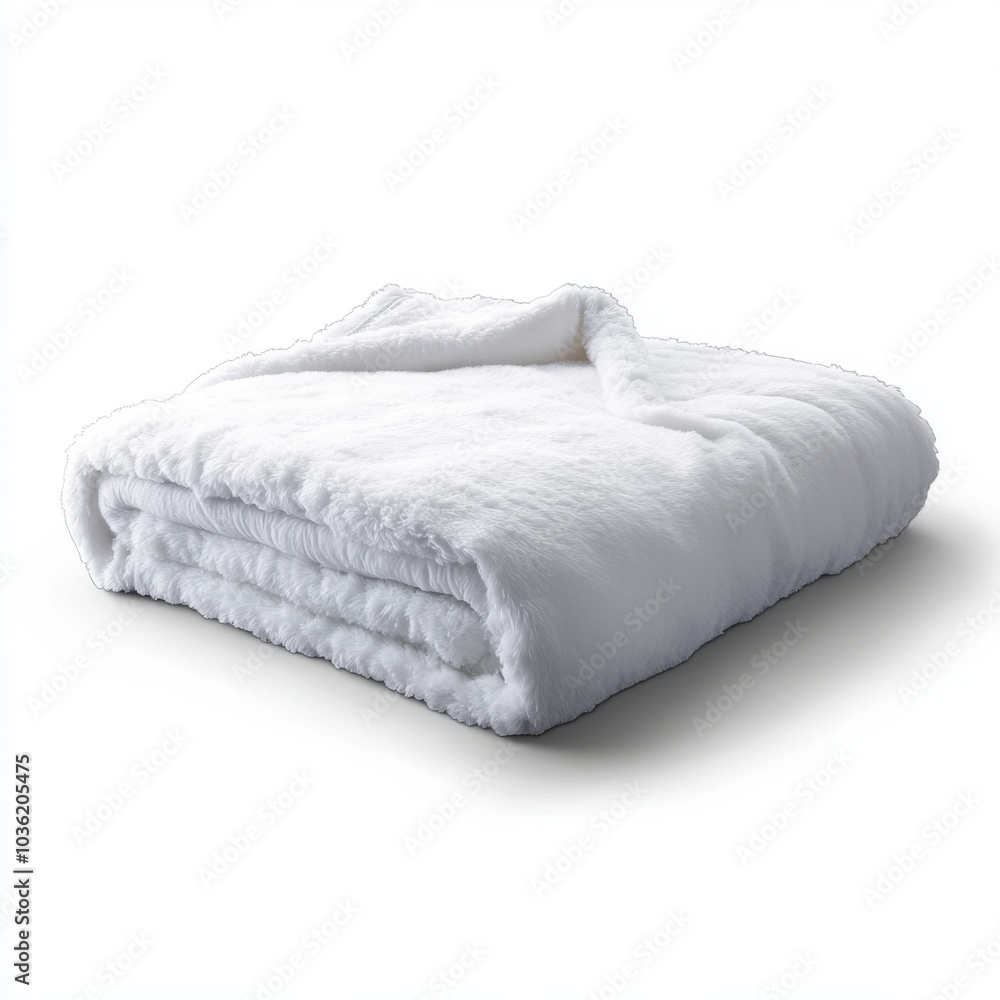 Soft White Fleece Blanket on White Background Soft White Fleece Blanket on White Background