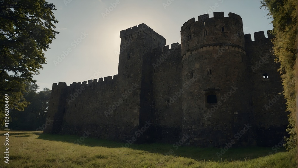 The archer tower has a view of the winding river The archer tower has a view of the winding river