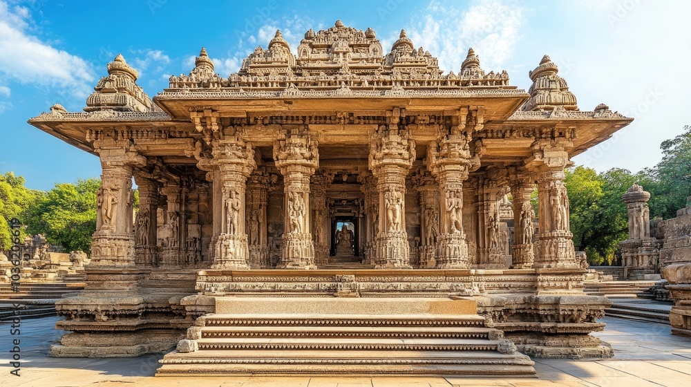 A breathtaking cultural palace with intricate stone carvings and towering pillars, standing as a symbol of ancient craftsmanship and grandeur A breathtaking cultural palace with intricate stone carvings and towering pillars, standing as a symbol of ancient craftsmanship and grandeur