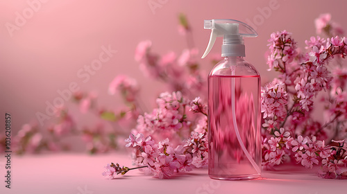 bottle of perfume with flowers Generated AI 