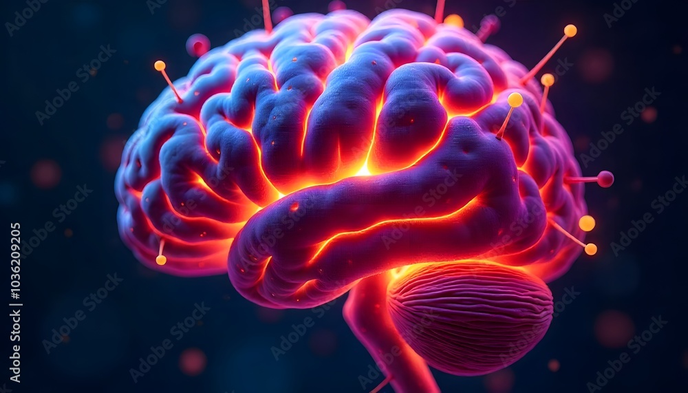 Inside the brain. Concept of neurons and nervous system created with generative Ai Inside the brain. Concept of neurons and nervous system created with generative Ai