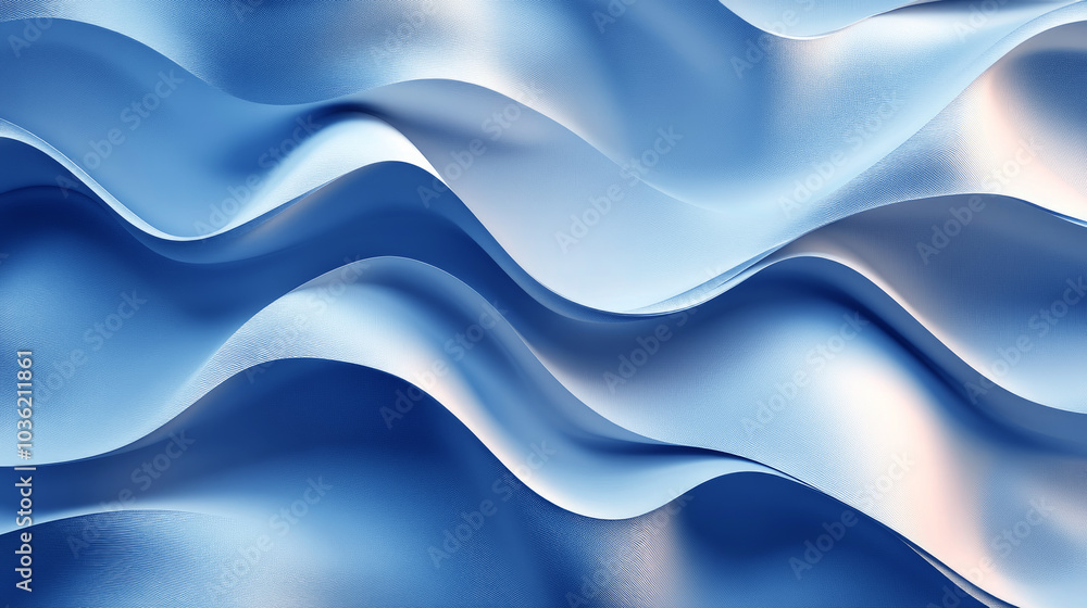 Fototapeta premium Abstract background with blue waves flowing