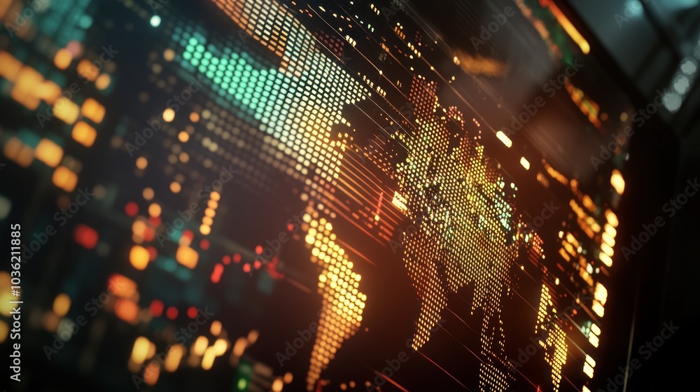 Fototapeta premium Digital World Map