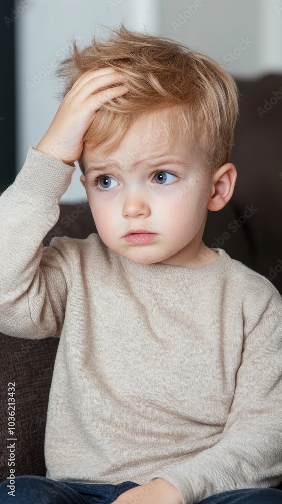 Bewildered child: confusion and wonder as a young mind tries to make sense of the world, innocence and vulnerability of childhood with wide eyes and a curious expression. Bewildered child: confusion and wonder as a young mind tries to make sense of the world, innocence and vulnerability of childhood with wide eyes and a curious expression.