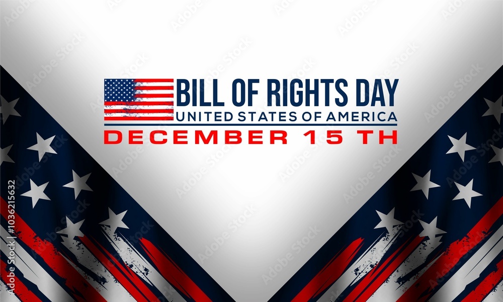 bill of rights day text with US flag , vektor background banner bill of rights day text with US flag , vektor background banner