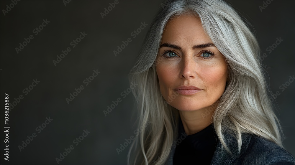 Woman with silver hair and gentle wrinkles, transforming into a vibrant, younger self, smooth skin and glowing eyes, a visual journey of time Woman with silver hair and gentle wrinkles, transforming into a vibrant, younger self, smooth skin and glowing eyes, a visual journey of time