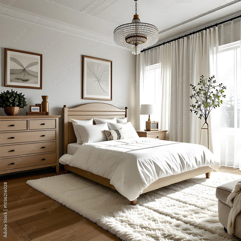 Fototapeta premium bedroom with bed