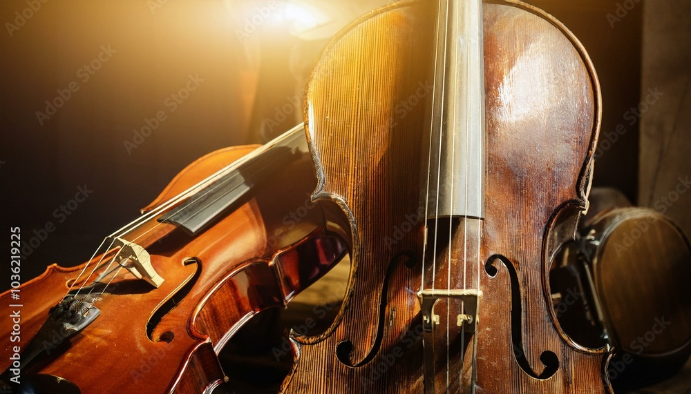 Fototapeta premium 비올라와 첼로 바이올린