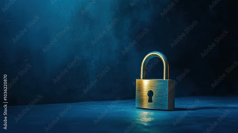 Fototapeta premium Padlock on Blue Background