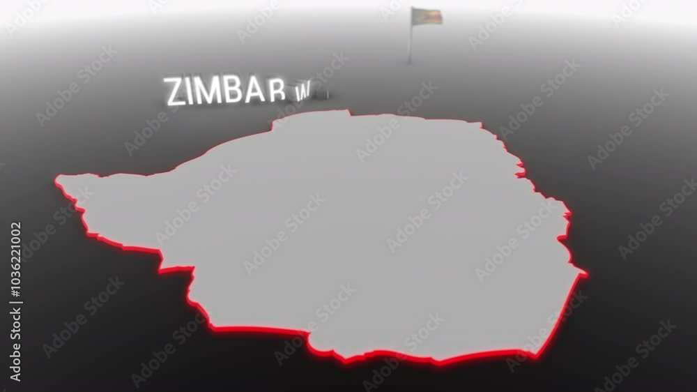 3d animated map of Zimbabwe gets hit and fractured by the text “Inflation” 3d animated map of Zimbabwe gets hit and fractured by the text “Inflation”