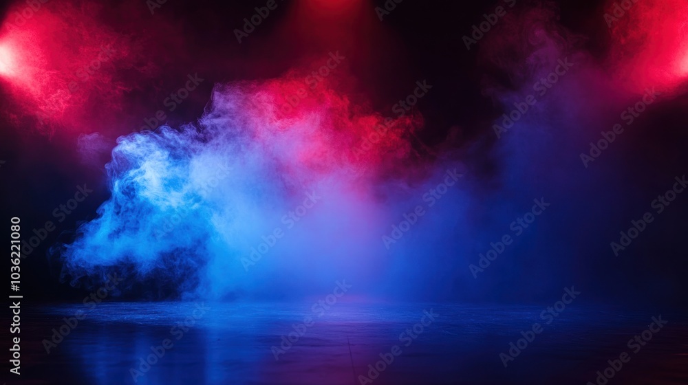 Blue and Red Smoke with Spotlight Blue and Red Smoke with Spotlight