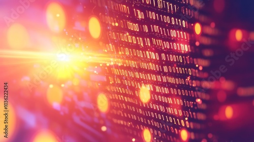 Wallpaper Mural Binary Code Glow Abstract Background Torontodigital.ca