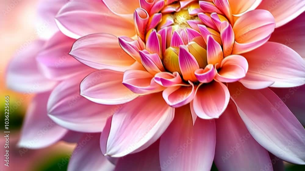 A close-up of a pink dahlia flower in bloom, showcasing the intricate details of its petals A close-up of a pink dahlia flower in bloom, showcasing the intricate details of its petals