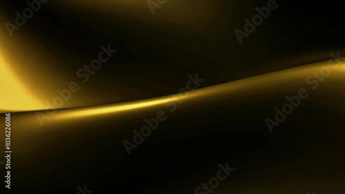 Abstract Golden Background With Smooth Waves And Glowing Edges