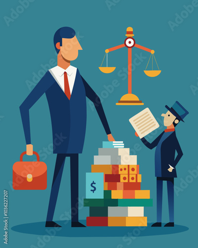 Imposing fines on companies found guilty of dumping excess goods in foreign markets.. Vector illustration