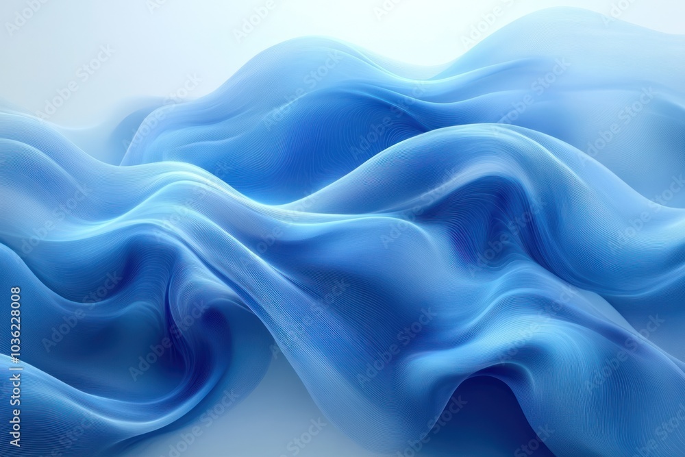 Abstract Blue Wavy Lines and Curving Shapes Abstract Blue Wavy Lines and Curving Shapes
