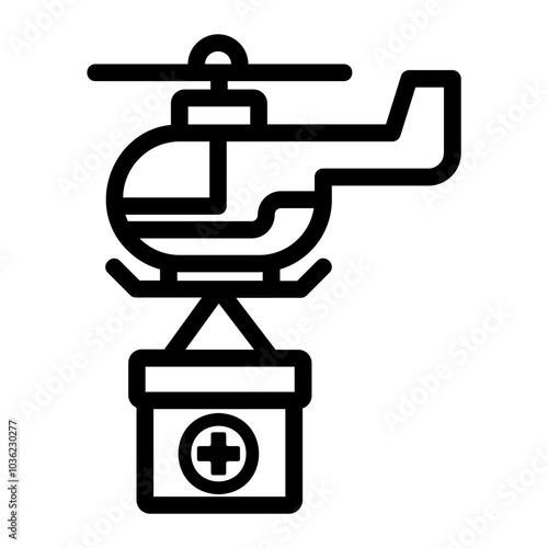 helicopter Line Icon