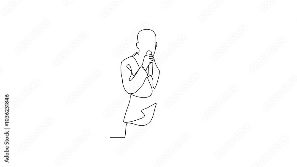 Animated self drawing of Vocalist video illustration. Vocalist design in simple continuous linear style video concept. Music themes design video for educational presentation and business purpose. Animated self drawing of Vocalist video illustration. Vocalist design in simple continuous linear style video concept. Music themes design video for educational presentation and business purpose.