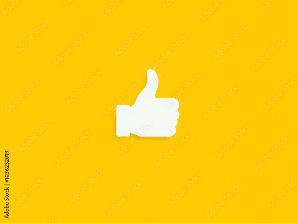 thumb up sign on yellow background thumb up sign on yellow background