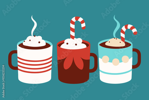  Christmas and New Year icons vector illustration.