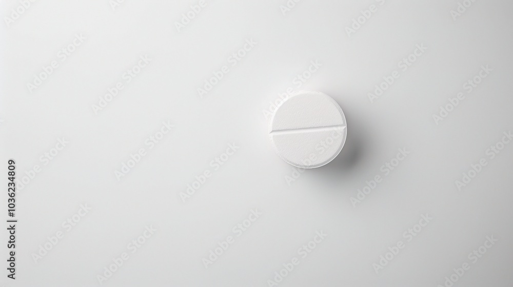 White medicine pill tablet on white background - a symbol of purity and healing. This pristine white pill on an equally white backdrop represents the potential for health and recovery White medicine pill tablet on white background - a symbol of purity and healing. This pristine white pill on an equally white backdrop represents the potential for health and recovery