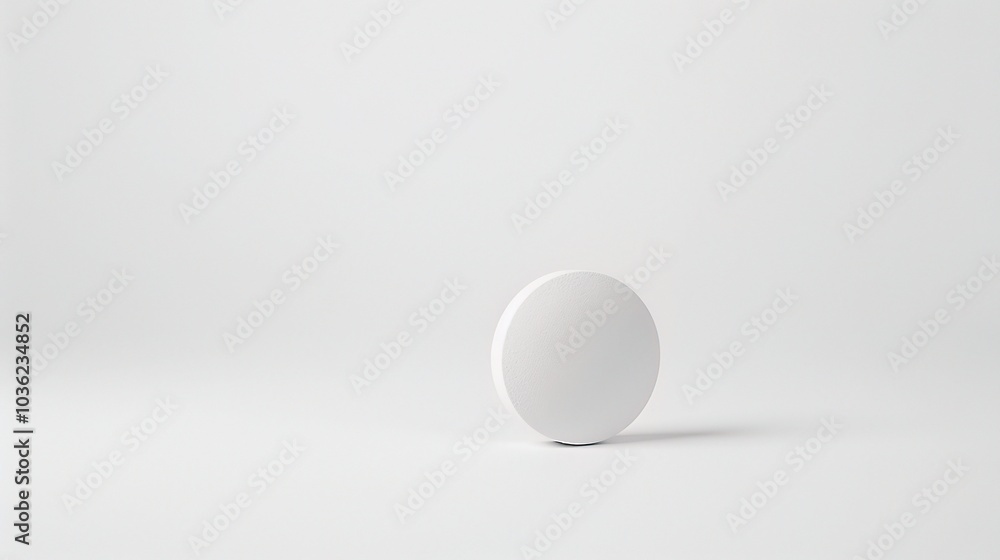 White medicine pill tablet on white background - a symbol of purity and healing. This pristine white pill on an equally white backdrop represents the potential for health and recovery White medicine pill tablet on white background - a symbol of purity and healing. This pristine white pill on an equally white backdrop represents the potential for health and recovery