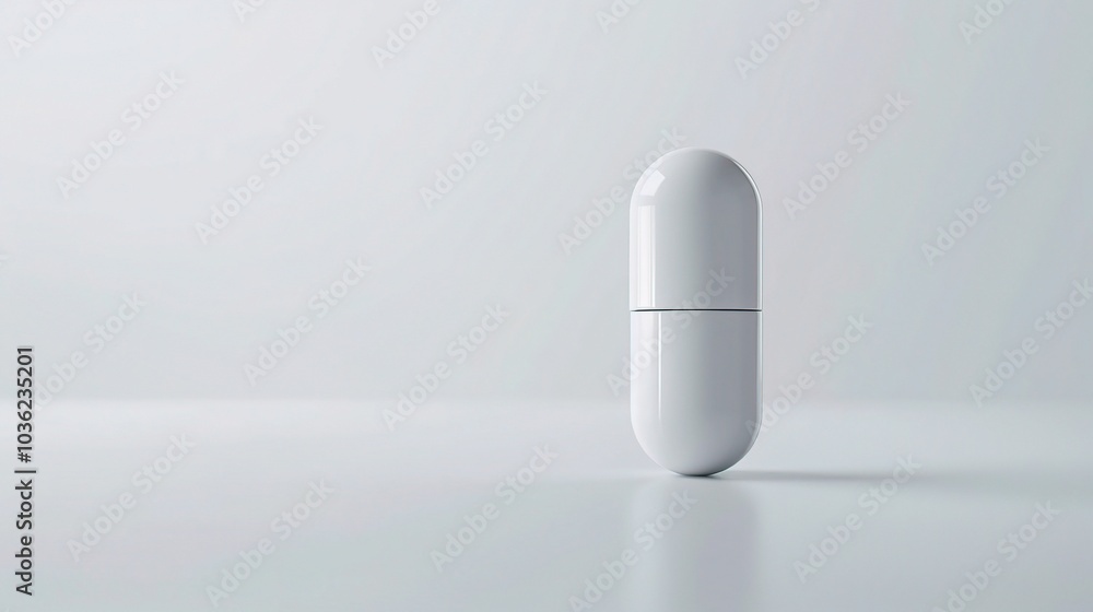 White medicine pill tablet on white background - a symbol of purity and healing. This pristine white pill on an equally white backdrop represents the potential for health and recovery White medicine pill tablet on white background - a symbol of purity and healing. This pristine white pill on an equally white backdrop represents the potential for health and recovery