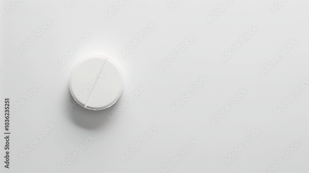 White medicine pill tablet on white background - a symbol of purity and healing. This pristine white pill on an equally white backdrop represents the potential for health and recovery White medicine pill tablet on white background - a symbol of purity and healing. This pristine white pill on an equally white backdrop represents the potential for health and recovery