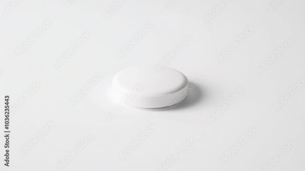 White medicine pill tablet on white background - a symbol of purity and healing. This pristine white pill on an equally white backdrop represents the potential for health and recovery White medicine pill tablet on white background - a symbol of purity and healing. This pristine white pill on an equally white backdrop represents the potential for health and recovery