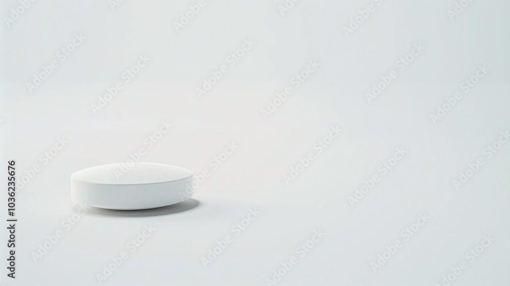 White medicine pill tablet on white background - a symbol of purity and healing. This pristine white pill on an equally white backdrop represents the potential for health and recovery White medicine pill tablet on white background - a symbol of purity and healing. This pristine white pill on an equally white backdrop represents the potential for health and recovery