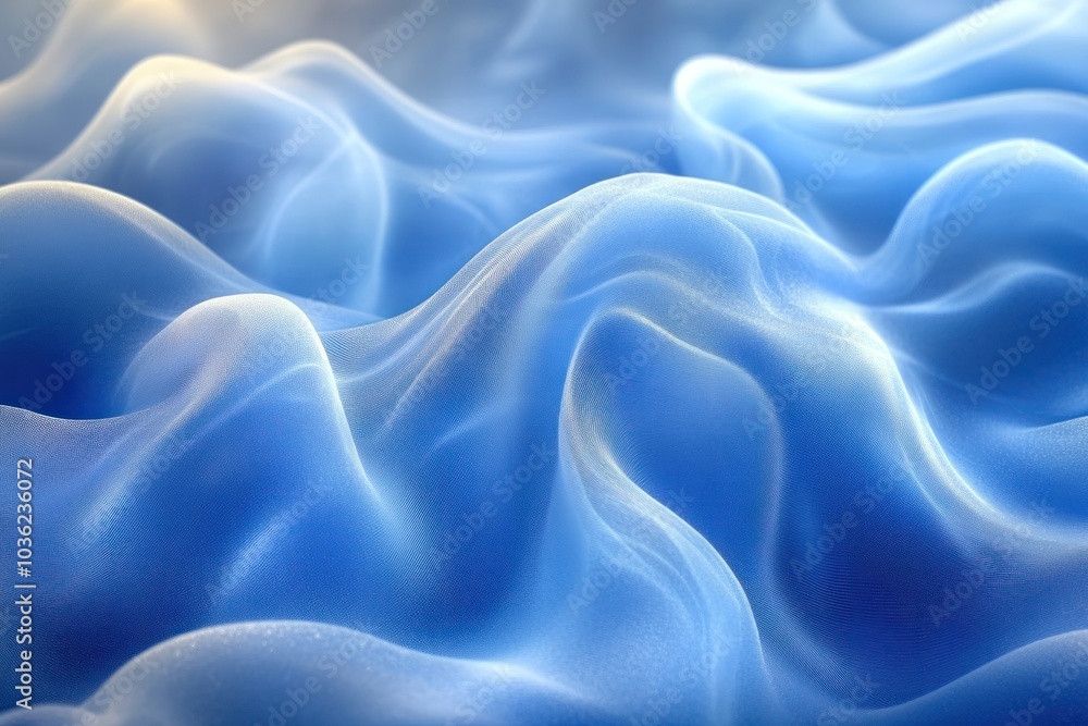 Abstract Blue Fabric with Wavy Texture Abstract Blue Fabric with Wavy Texture